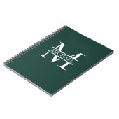 Gepersonaliseerd Elegant Emerald Green Monogram & Notitieboek (Linkerzijde)