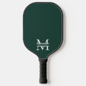 Gepersonaliseerd Elegant Emerald Green Monogram & Pickleball Paddle (Voorkant)