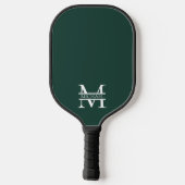 Gepersonaliseerd Elegant Emerald Green Monogram &  Pickleball Paddle (Achterkant)