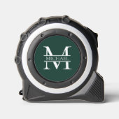 Gepersonaliseerd Elegant Emerald Green Monogram & Rolmaat (Voorkant)