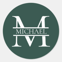 Gepersonaliseerd Elegant Emerald Green Monogram &
