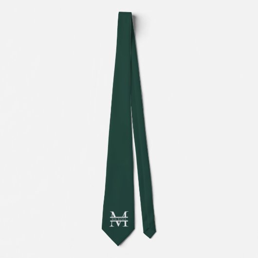 Gepersonaliseerd Elegant Emerald Green Monogram &  Stropdas (Voorkant)