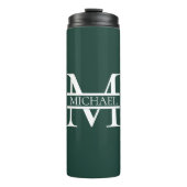 Gepersonaliseerd Elegant Emerald Green Monogram &  Thermosbeker (Voorkant)