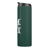 Gepersonaliseerd Elegant Emerald Green Monogram & Thermosbeker (Geroteerd rechts)