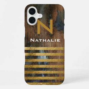gepersonaliseerd elegant en chic stijlvol monogram iPhone 16 plus hoesje