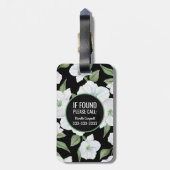 Gepersonaliseerd Elegant Floral Travel Monogram Bagagelabel (Achterkant verticaal)