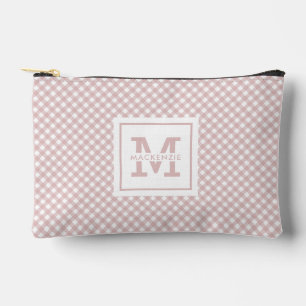 Gepersonaliseerd Elegant Gedempt Roze Plaid Patroo Etui