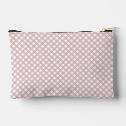 Gepersonaliseerd Elegant Gedempt Roze Plaid Patroo Etui (Achterkant)