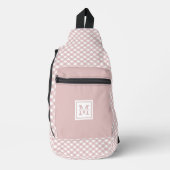 Gepersonaliseerd Elegant Gedempt Roze Plaid Patroo Sling Bag (Voorkant)