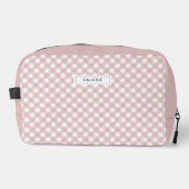 Gepersonaliseerd Elegant Gedempt Roze Plaid Patroo Toilettasje (Voorkant)