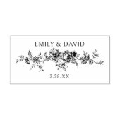 Gepersonaliseerd Elegant gegraveerd Blauwe Bloem Rubberstempel (Afrduk)