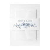 Gepersonaliseerd Elegant gegraveerd Blauwe Bloem Uitnodigingen Wikkel (Voorkant Voorbeeld)