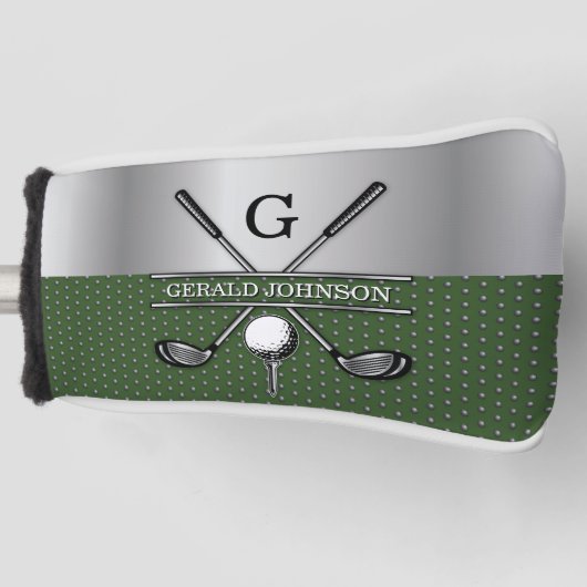 Gepersonaliseerd Elegant Golf Monogram Ontwerp Golfheadcover (Voorkant)