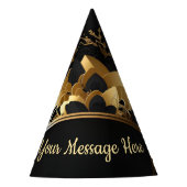 Gepersonaliseerd Elegant Goud Feesthoedjes (Voorkant)