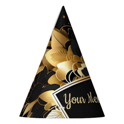 Gepersonaliseerd Elegant Goud Feesthoedjes (Links)