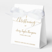 Gepersonaliseerd Elegant Goud Kruis doopschrift Bedankdoosjes (Voorkant Zijde)