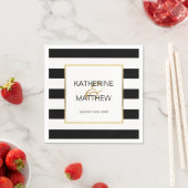 Gepersonaliseerd Elegant Goud Lijst Trouwpapier Servet (Insitu)