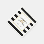 Gepersonaliseerd Elegant Goud Lijst Trouwpapier Servet (Hoek)