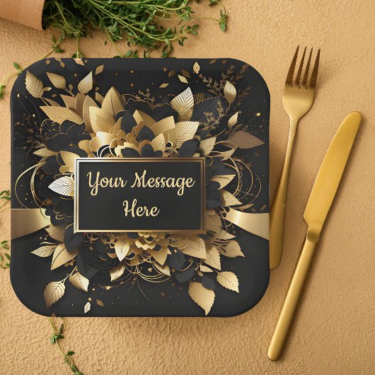 Gepersonaliseerd Elegant Goud Papieren Bordje