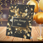 Gepersonaliseerd Elegant Goud Reclamebord Met Voetstuk