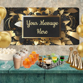 Gepersonaliseerd Elegant Goud Spandoek