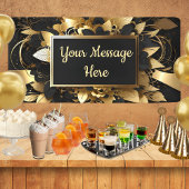 Gepersonaliseerd Elegant Goud Spandoek