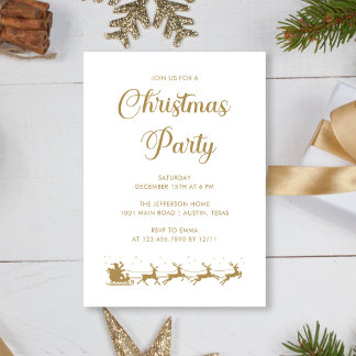 Gepersonaliseerd Elegant Goud Wit Kerstfeest Kaart