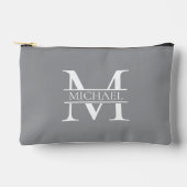 Gepersonaliseerd Elegant Grijs Monogram en Naam Etui (Voorkant)