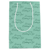 Gepersonaliseerd Elegant Happy Birthday Patroon Bl Medium Cadeauzakje (Voorkant)