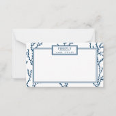 Gepersonaliseerd, elegant Indigo Blue Coral Patter Notitiekaartje (Voorkant)