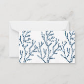 Gepersonaliseerd, elegant Indigo Blue Coral Patter Notitiekaartje (Achterkant)