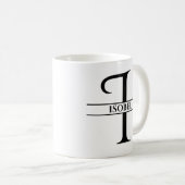 Gepersonaliseerd Elegant Initiaal Letter I Koffiemok (Voorkant rechts)