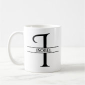 Gepersonaliseerd Elegant Initiaal Letter I Koffiemok (Links)