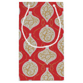 Gepersonaliseerd elegant kerstsierpatroon klein cadeauzakje (Achterkant)