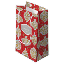 Gepersonaliseerd elegant kerstsierpatroon klein cadeauzakje