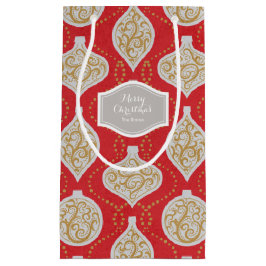 Gepersonaliseerd elegant kerstsierpatroon klein cadeauzakje