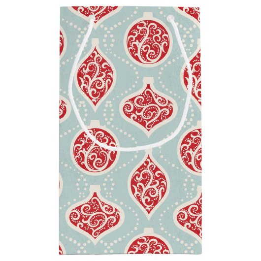 Gepersonaliseerd elegant kerstsierpatroon klein cadeauzakje (Achterkant)