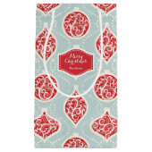 Gepersonaliseerd elegant kerstsierpatroon klein cadeauzakje (Voorkant)