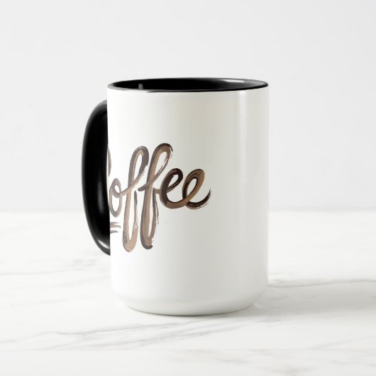 Gepersonaliseerd Elegant Koffie Monogram Mok (Voorkant links)