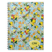 Gepersonaliseerd Elegant Lemon Monogram Notitieboek (Voorkant)