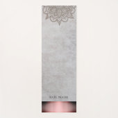 Gepersonaliseerd Elegant Mandala Roos Gold Metalli Yogamat (Voorkant)