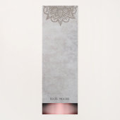 Gepersonaliseerd Elegant Mandala Roos Gold Metalli Yogamat (Achterkant)
