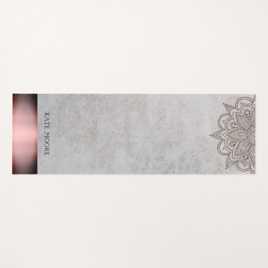 Gepersonaliseerd Elegant Mandala Roos Gold Metalli Yogamat (Voorkant (horizontaal))