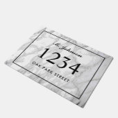 Gepersonaliseerd elegant marmer street address deurmat (Schuin)