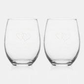 Gepersonaliseerd Elegant Modern 25th Jubileum Gift Wijnglas Zonder Voet (Achterkant)