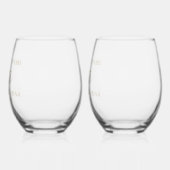 Gepersonaliseerd Elegant Modern 25th Jubileum Gift Wijnglas Zonder Voet (Links)