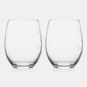 Gepersonaliseerd Elegant Modern 25th Jubileum Gift Wijnglas Zonder Voet (Rechts)