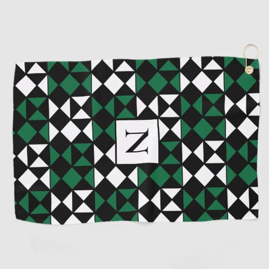 Gepersonaliseerd Elegant modern geometrisch patroo Golfhanddoek (Horizontaal)