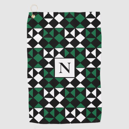 Gepersonaliseerd Elegant modern geometrisch patroo Golfhanddoek (Voorkant)