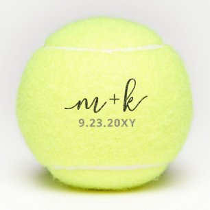 Gepersonaliseerd Elegant modern huwelijksmonogram Tennisballen